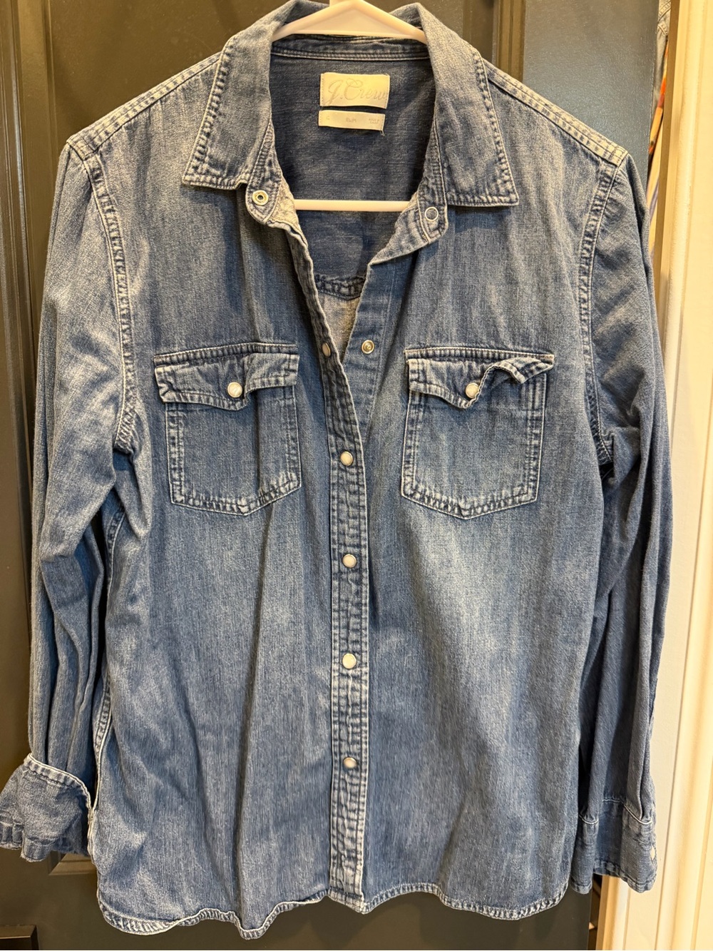 J. Crew Light Blue Denim Button-Down Shirt Jacket